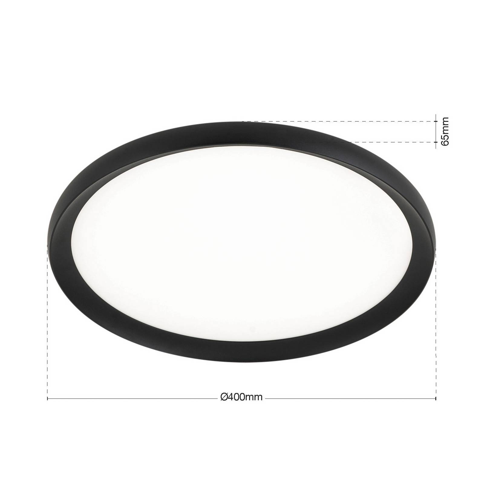 LED-Deckenlampe Kant, Ø 40 cm schwarz, CCT Metall/Kunststoff günstig online kaufen