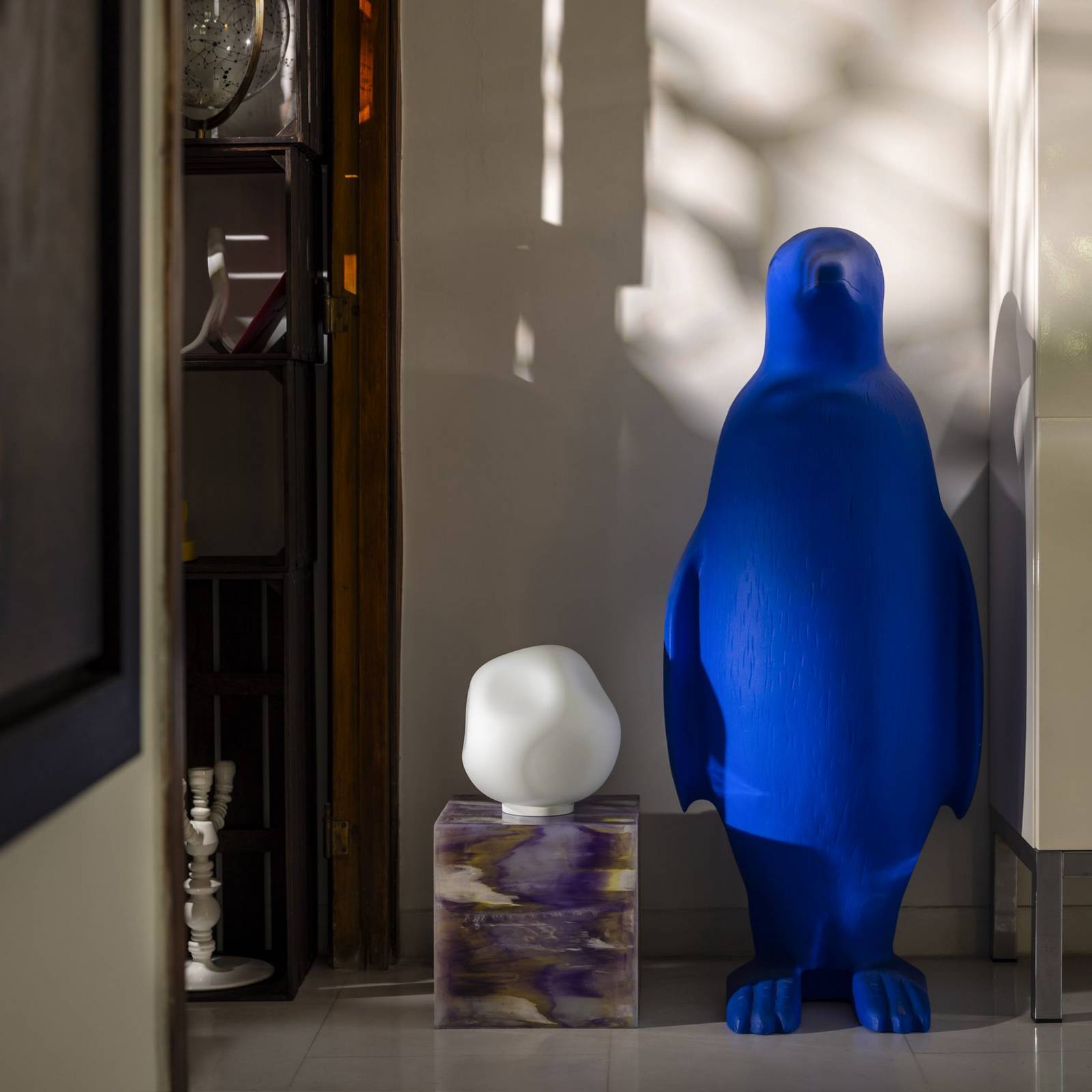 Foscarini lampa stołowa Hoba Media, Ø 24 cm, ściemniana, szkło