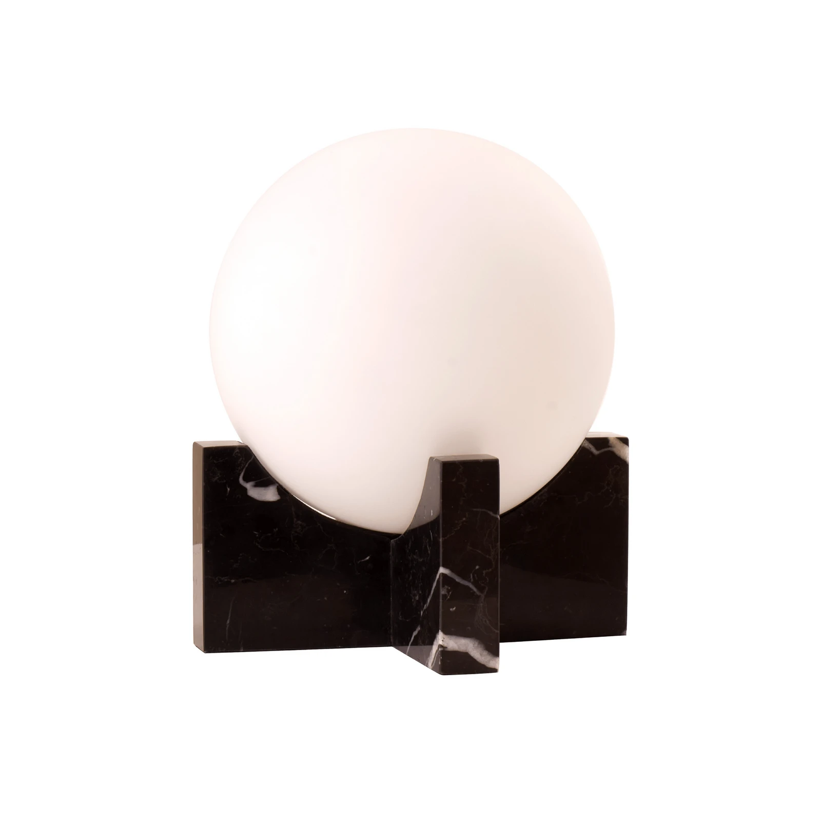 FRANDSEN Lampa stołowa Hito, marmur, szkło, E14, wysokość 19,5 cm