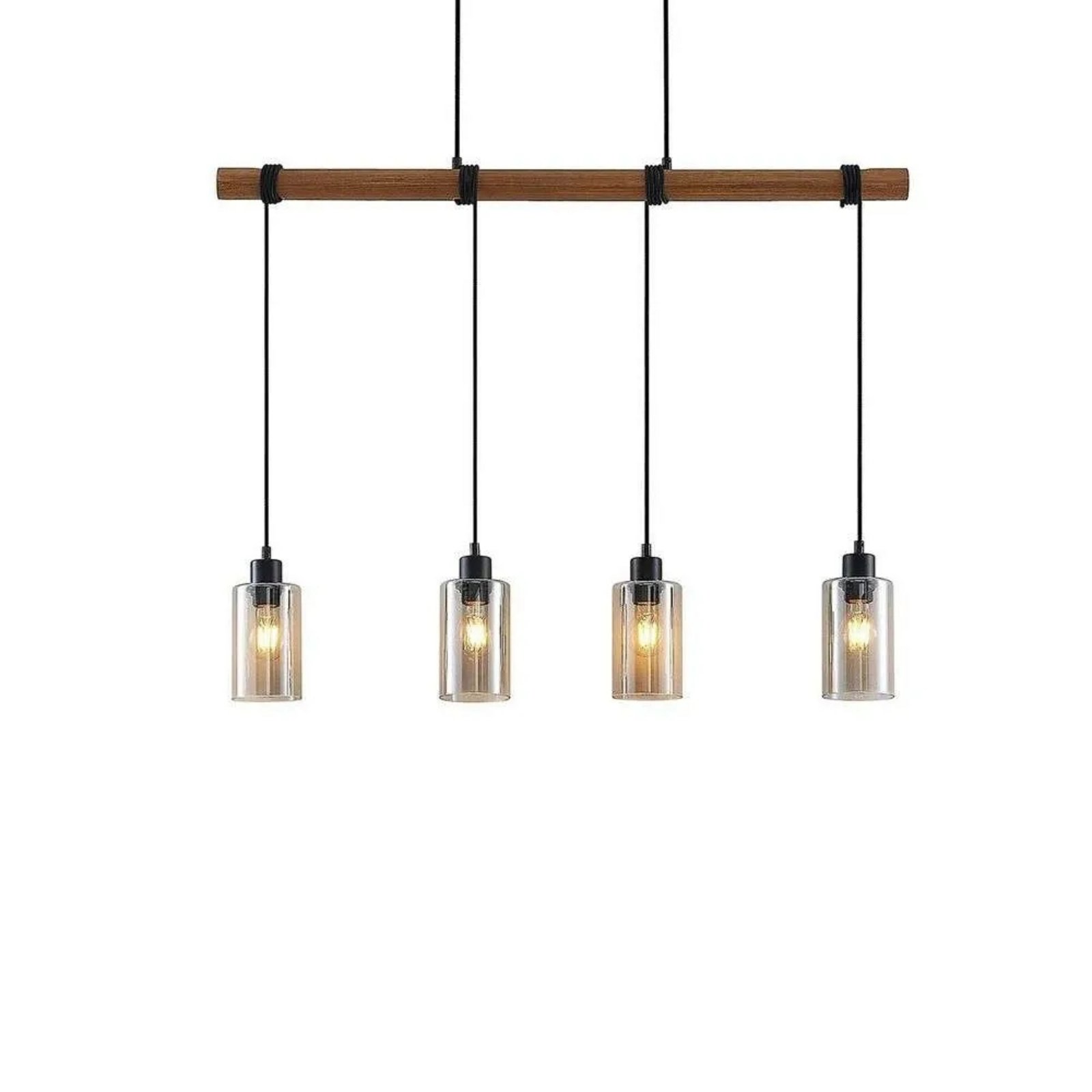 Emavi Lustră Pendul Black/Smoke/Wood - Lindby