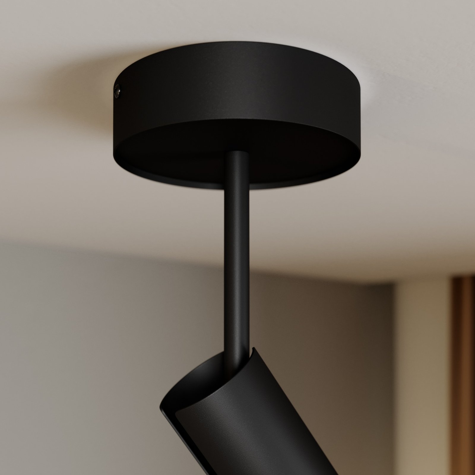 Leda 3 ceiling spotlight, 3-bulb, black