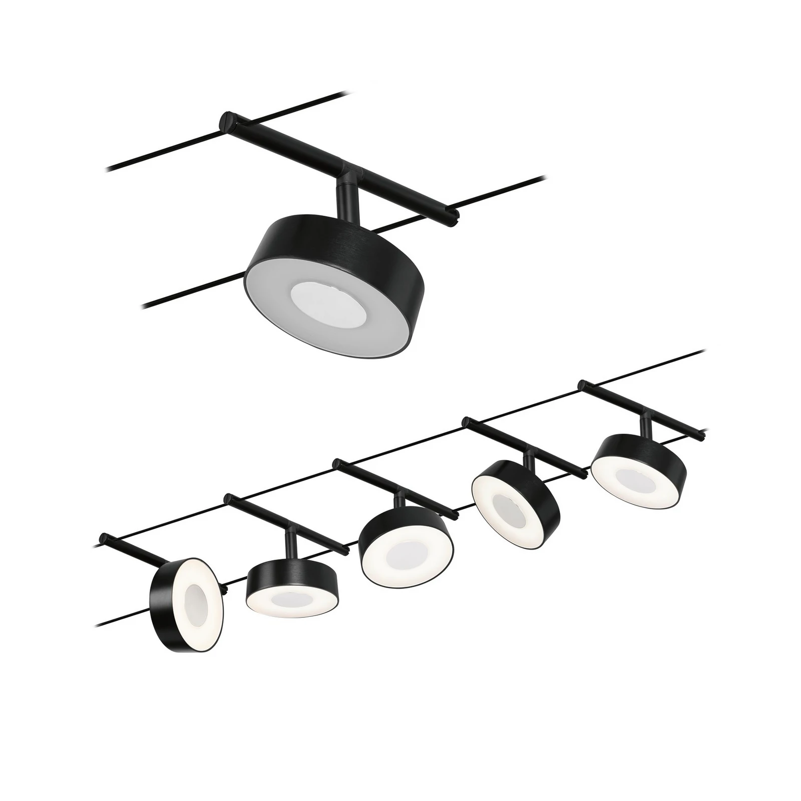 Paulmann Circle LED-Seilsystem 5fl. schwarz matt