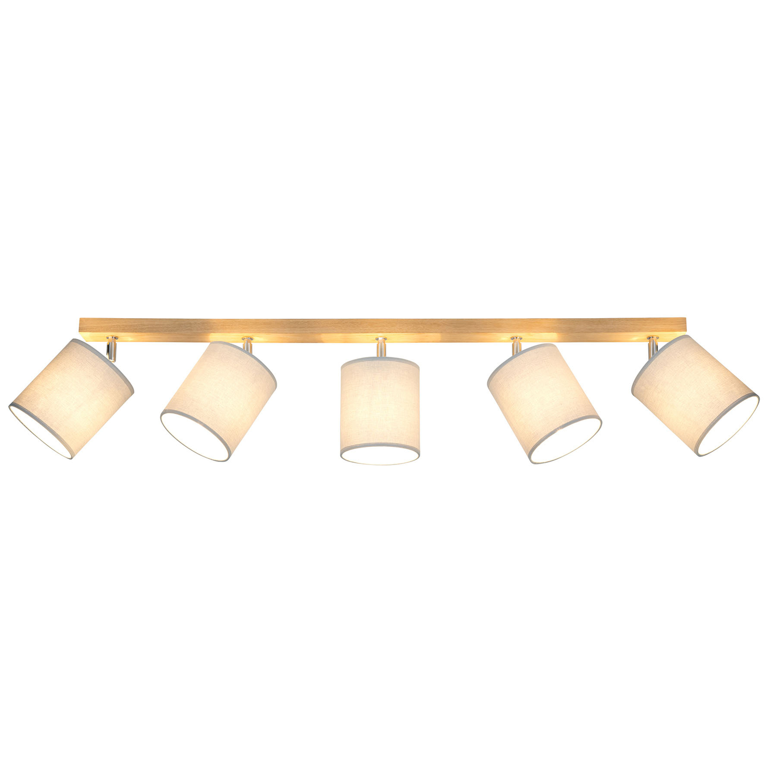 Plafondspot Corralee, grijs, lineair 5-lamps