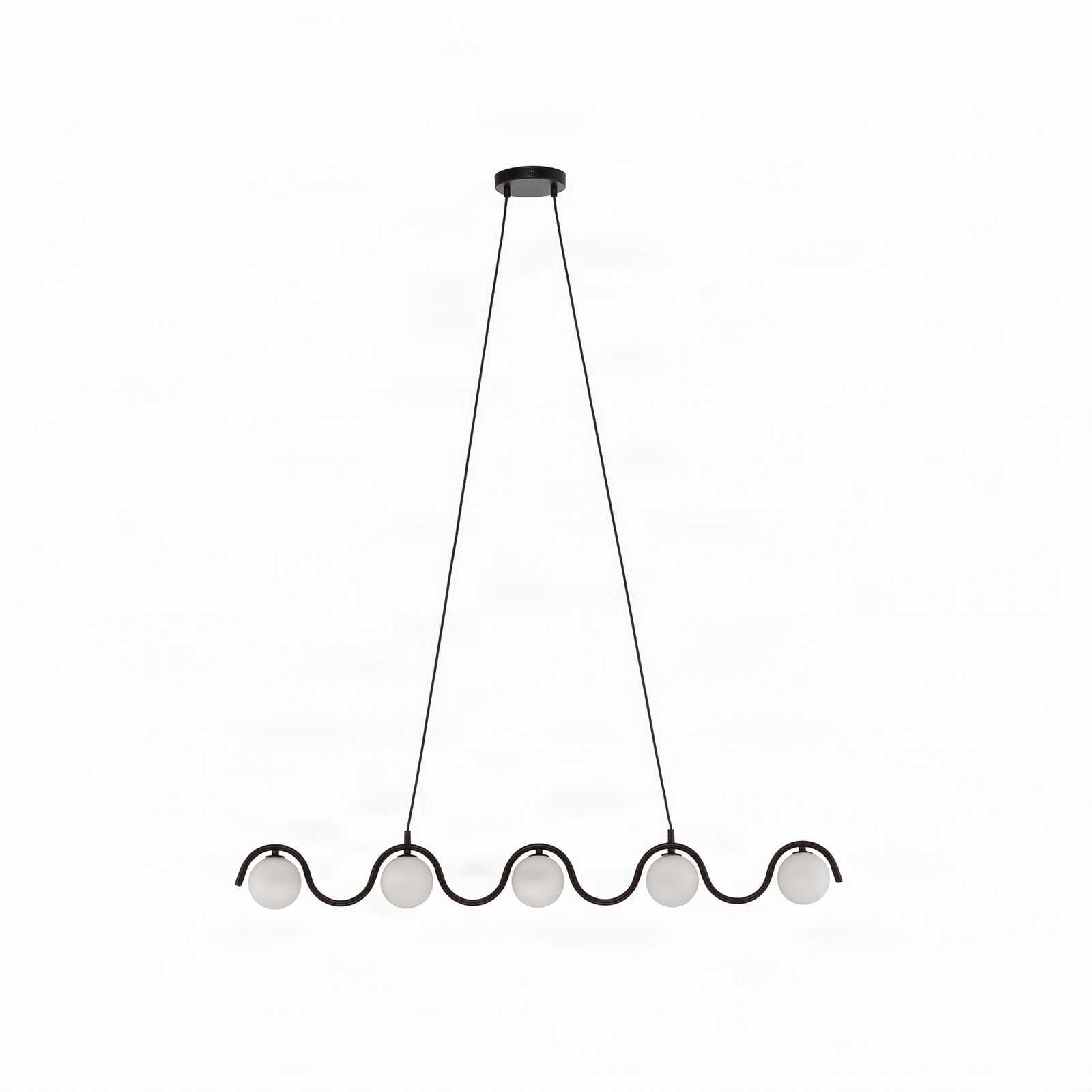 Lampa za objes Sinus 5, crna/opala, 110 cm - Emibig Lighting Lampa za objes Sinus 5, crna/opala, 110 cm - Emibig Lighting