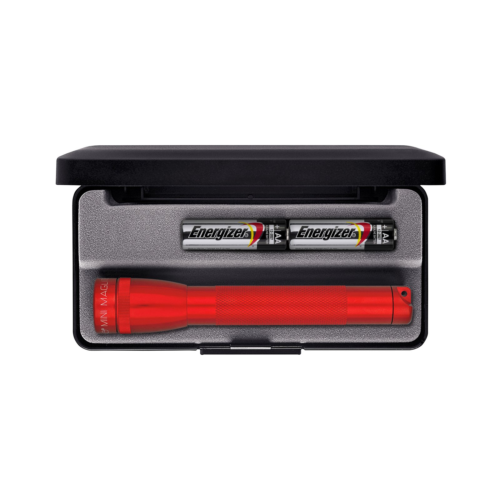 Lanternă Maglite Xenon Mini, 2 celule AA, cu cutie, roșu