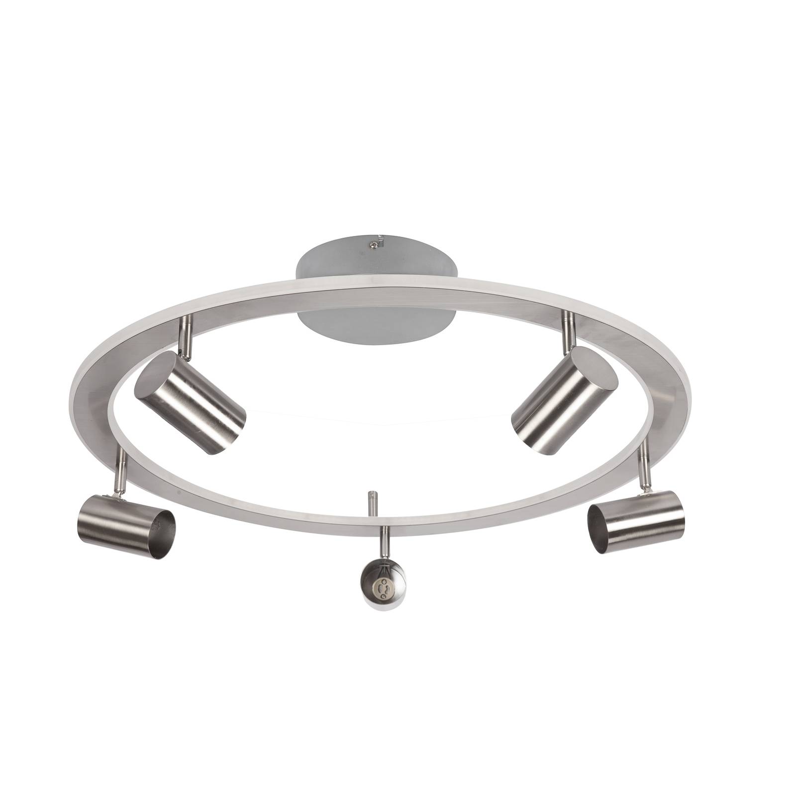 Lindby Berisha LED-taklampa 6 lampor nickel