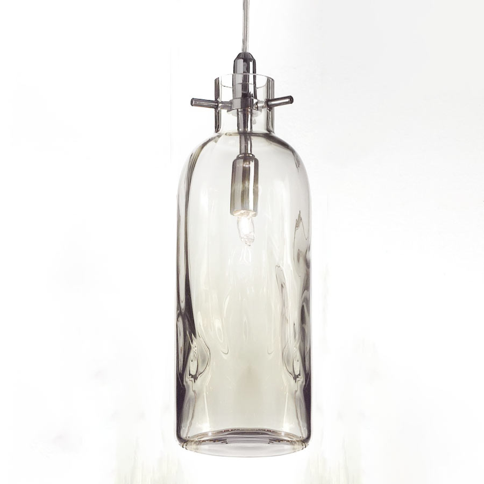 Selene Bossa Nova designer hanging light transparent, for Living / Dining Room, glass, metal, G9, 33 W, H: 26 cm