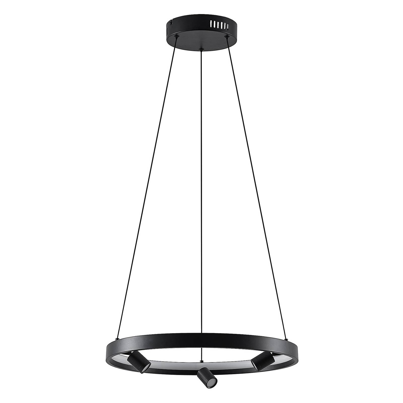 Lucande Paliva LED-Hängeleuchte, 48 cm, schwarz