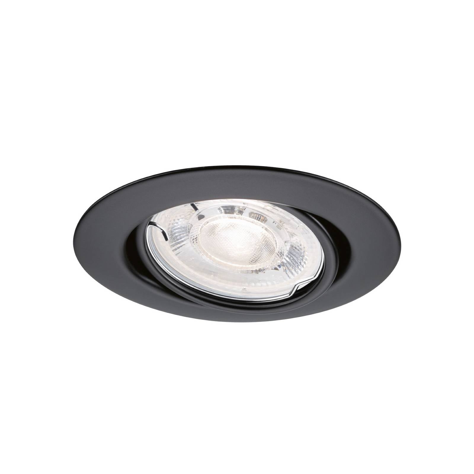 Paulmann – spot wpuszczany BASE, czarny, 9 cm, 4,9 W, 827, z regulacją kąta