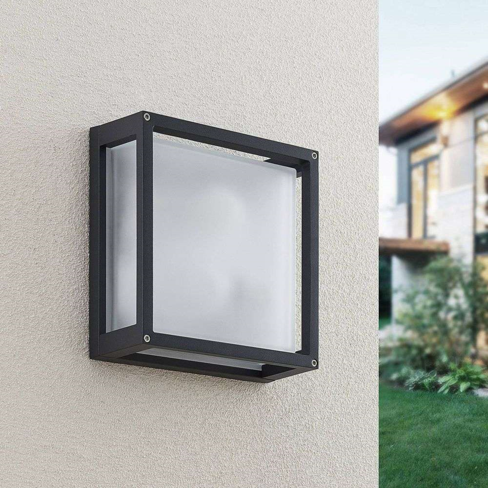 Aurelien Square Aplique Exterior IP54 Dark Grey - Lucande