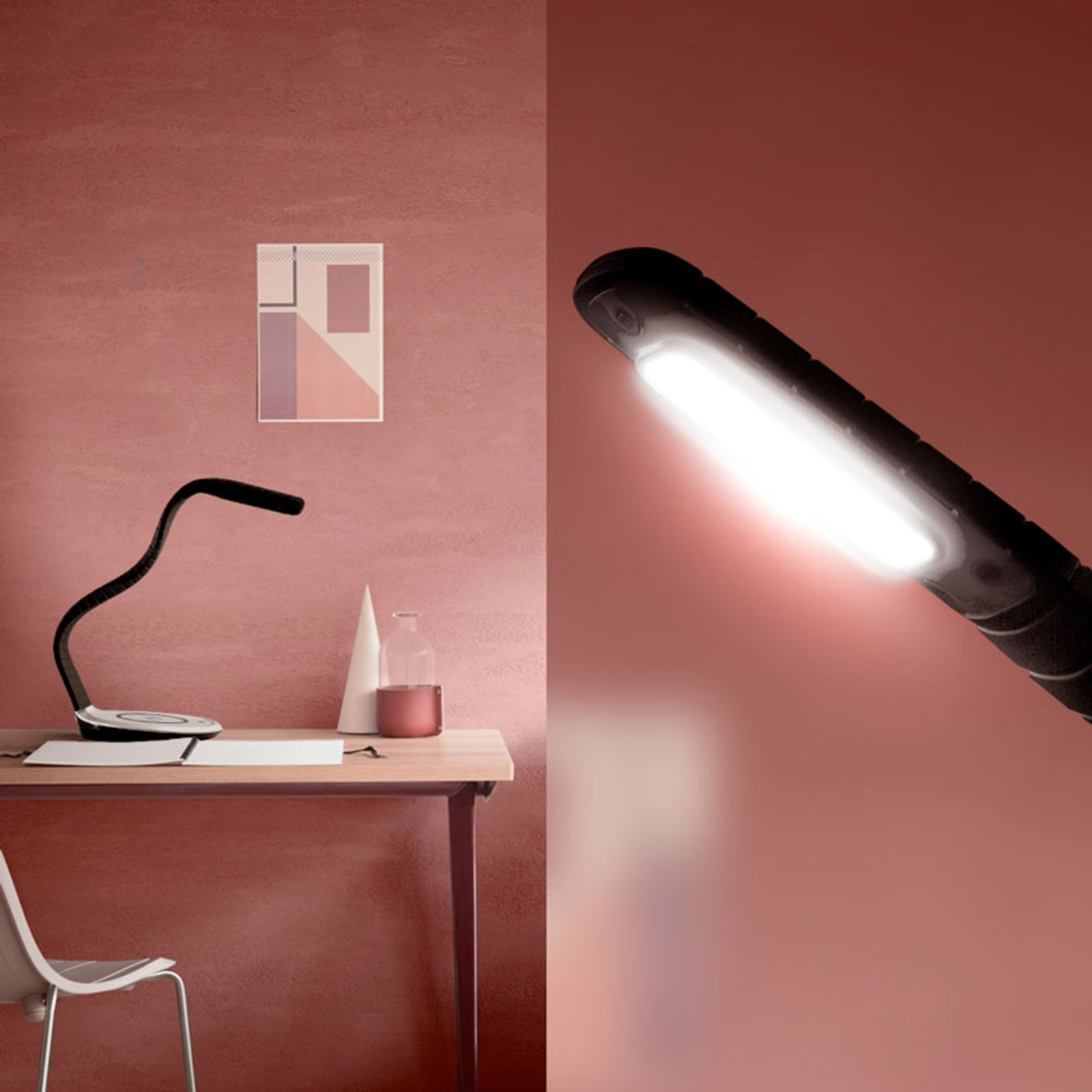 TRAE Luni LED-Tischleuchte, Qi, 5.000 K