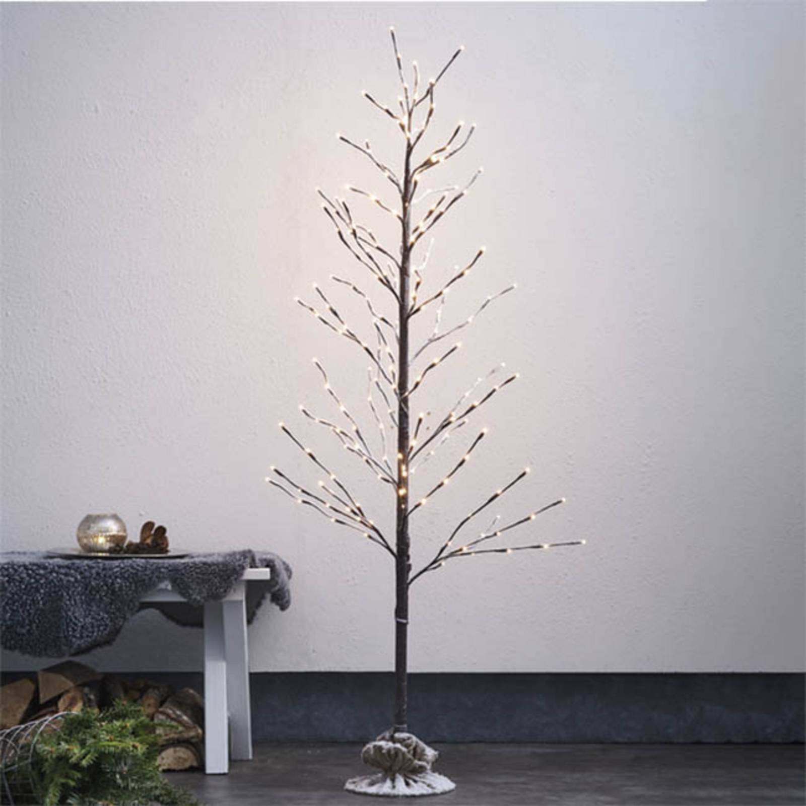 STAR TRADING LED-dekorativt träd Tobby Tree IP44 brun höjd 150cm