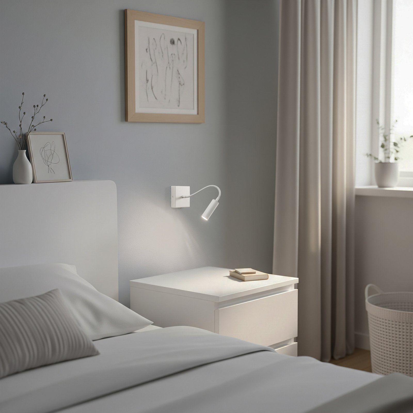 Ojos wall lamp, cream, reading lamp, adjustable, 33 cm, G9