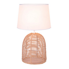 Lampa stołowa Marion z Rattanu i tkanina, Ø 30 cm