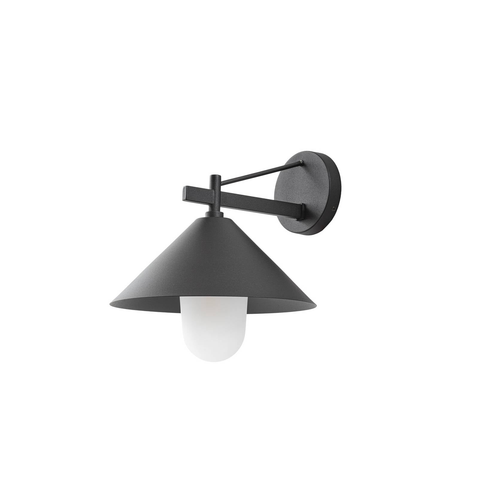 Lucande Außenwandleuchte Kiyogi, schwarz, 31 cm, E27, IP65