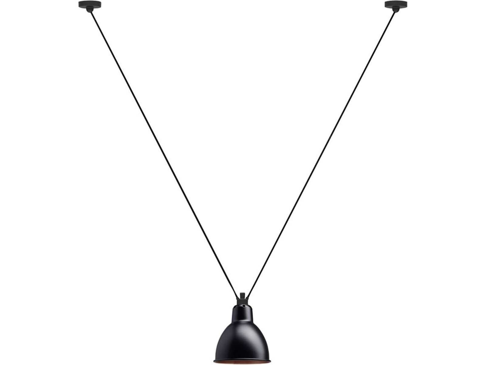 323 L Závěsná Lampa Round Black/Copper - Lampe Gras