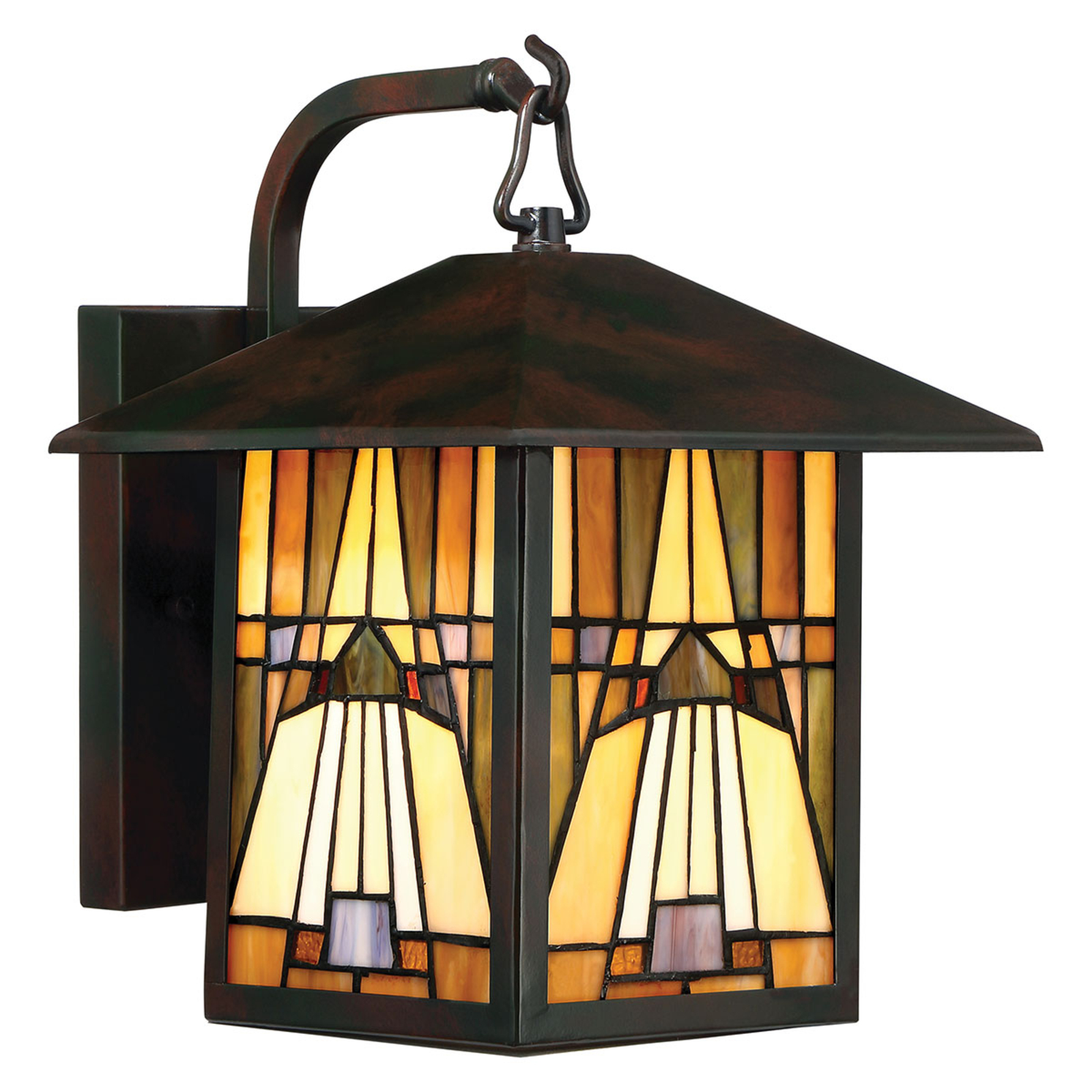 Wall lantern Inglenook in a Tiffany look 31.4 cm