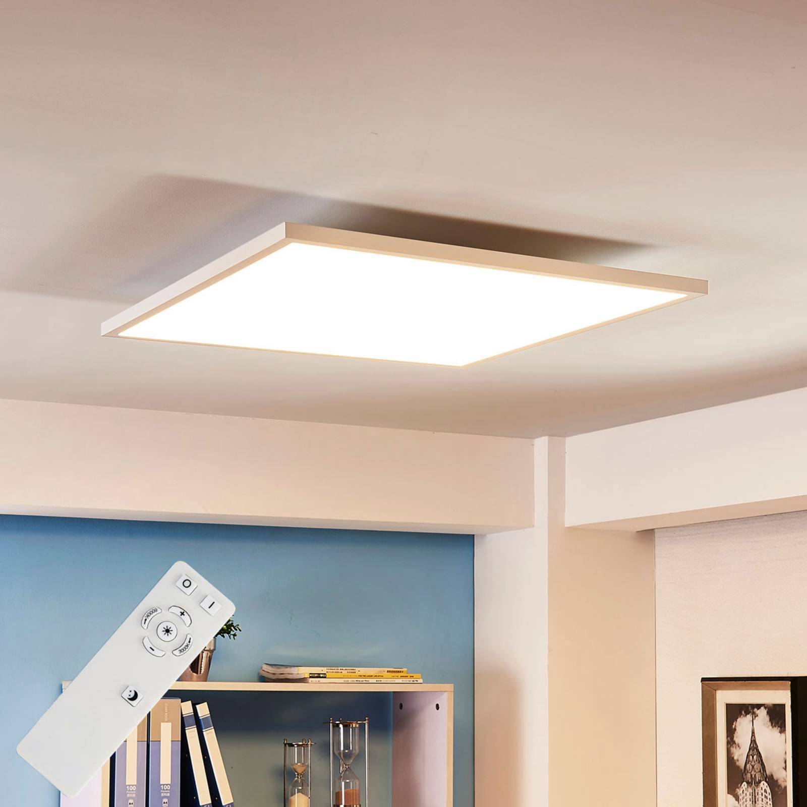 Arcchio Philia LED panel, CCT, 59.5 cm x, for Living / Dining Room, metal, PMMA, 30 W, L: 59.5 cm, W: 59.5 cm, H: 5.5 cm