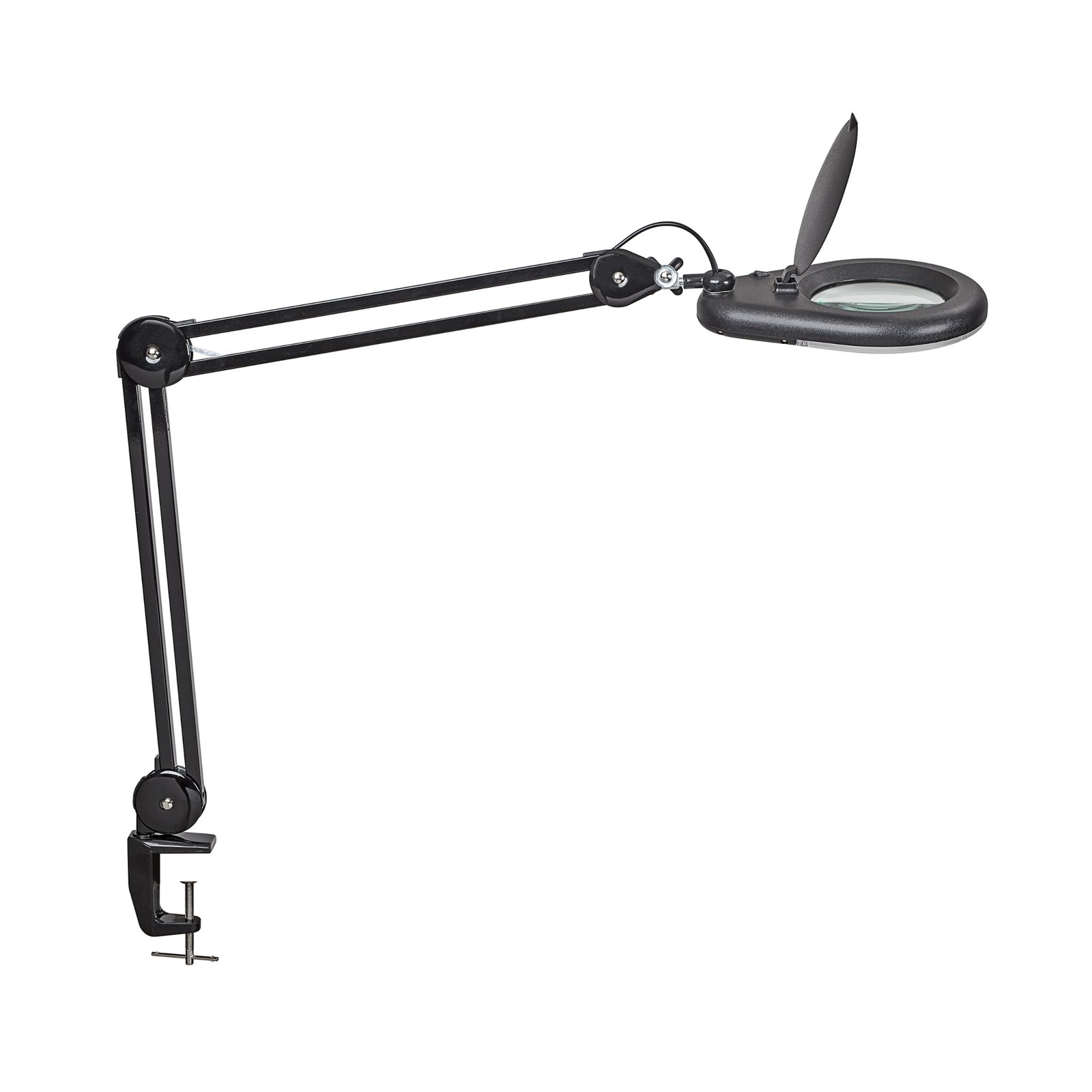 MAULviso LED-forstørrelseslampe med klemme, sort