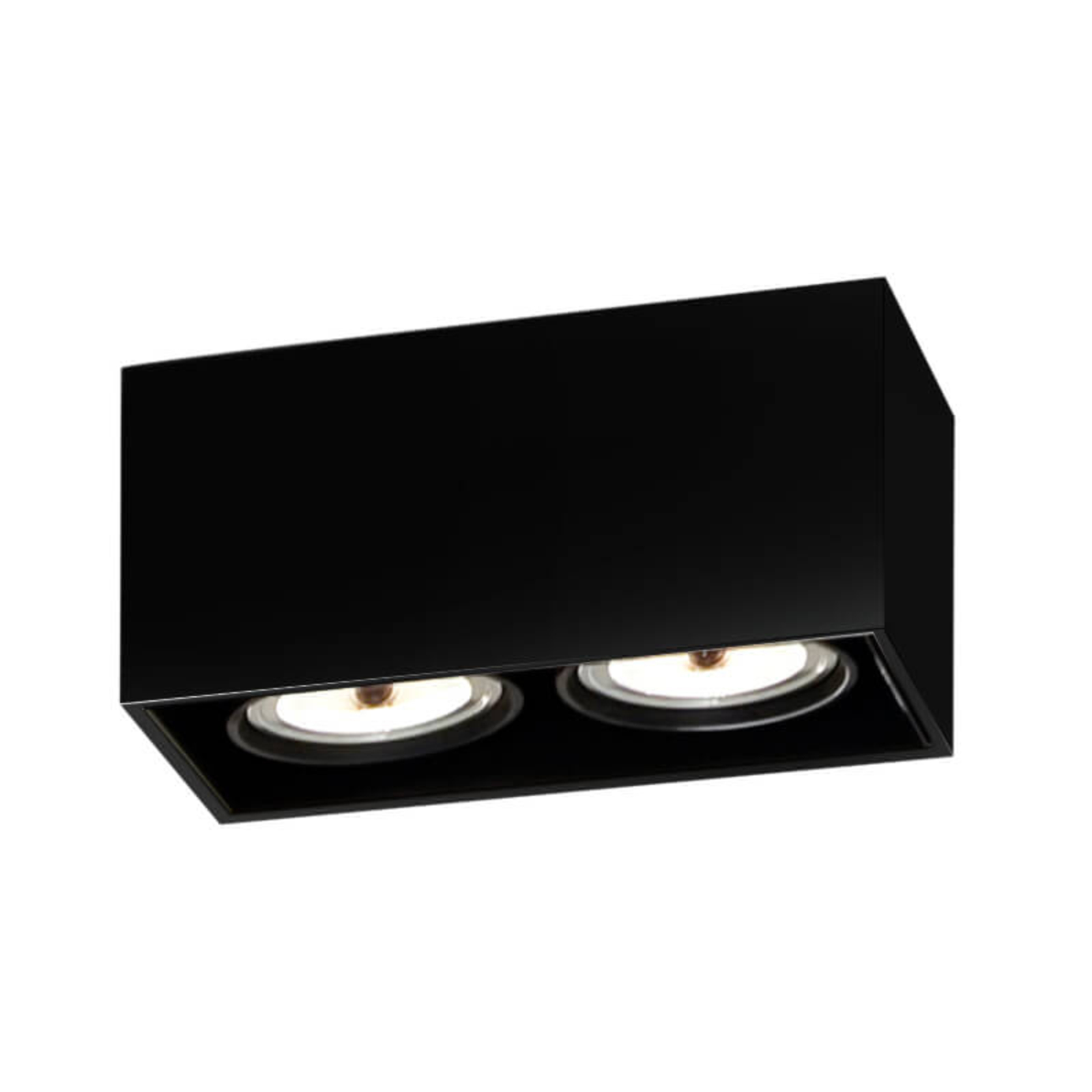 Flos ARCHITECTURAL Compass Box 2 Lamp Ceiling Lamp, Black, for Living / Dining Room, Steel, die-cast aluminium, G53, 75 W, energy efficiency: A++, L: 30 cm, W: 16.5 cm, H: 13.5 cm
