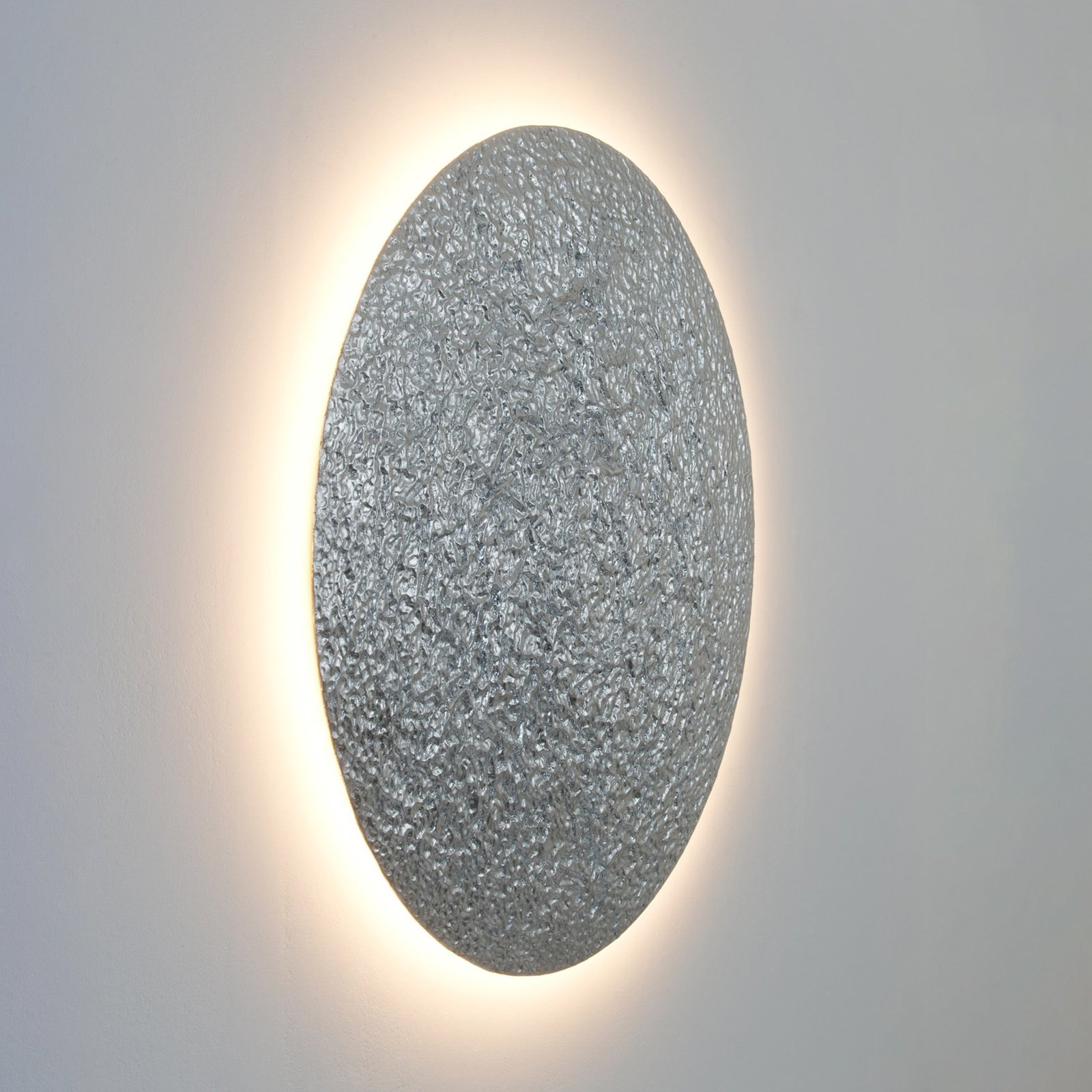 LED wall light Meteor, silver-coloured, Ø 100 cm, iron