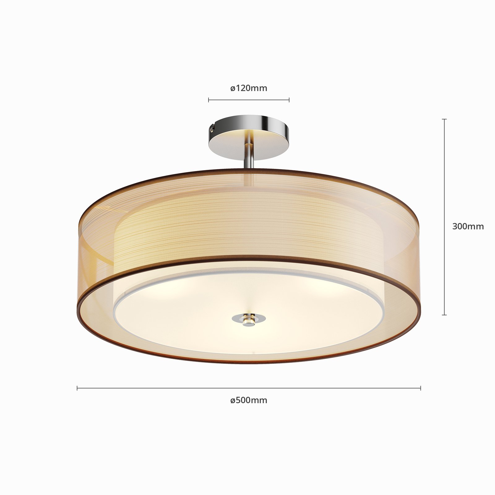 Pikka LED Ceiling Lamp Brown/White - Lindby