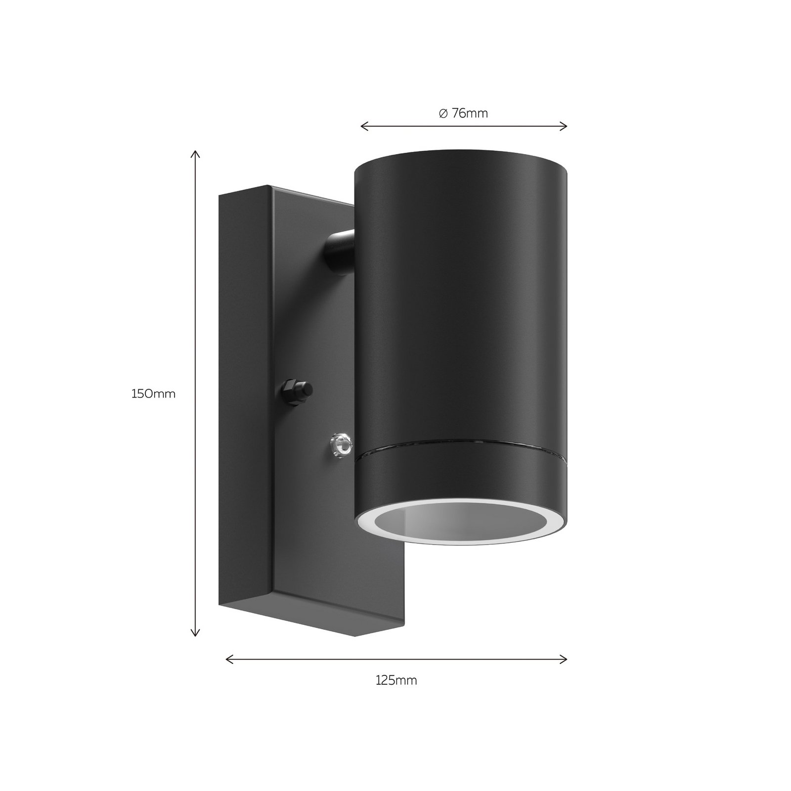 Calex Alba GU10 outdoor wall light, downlight, black, sensor