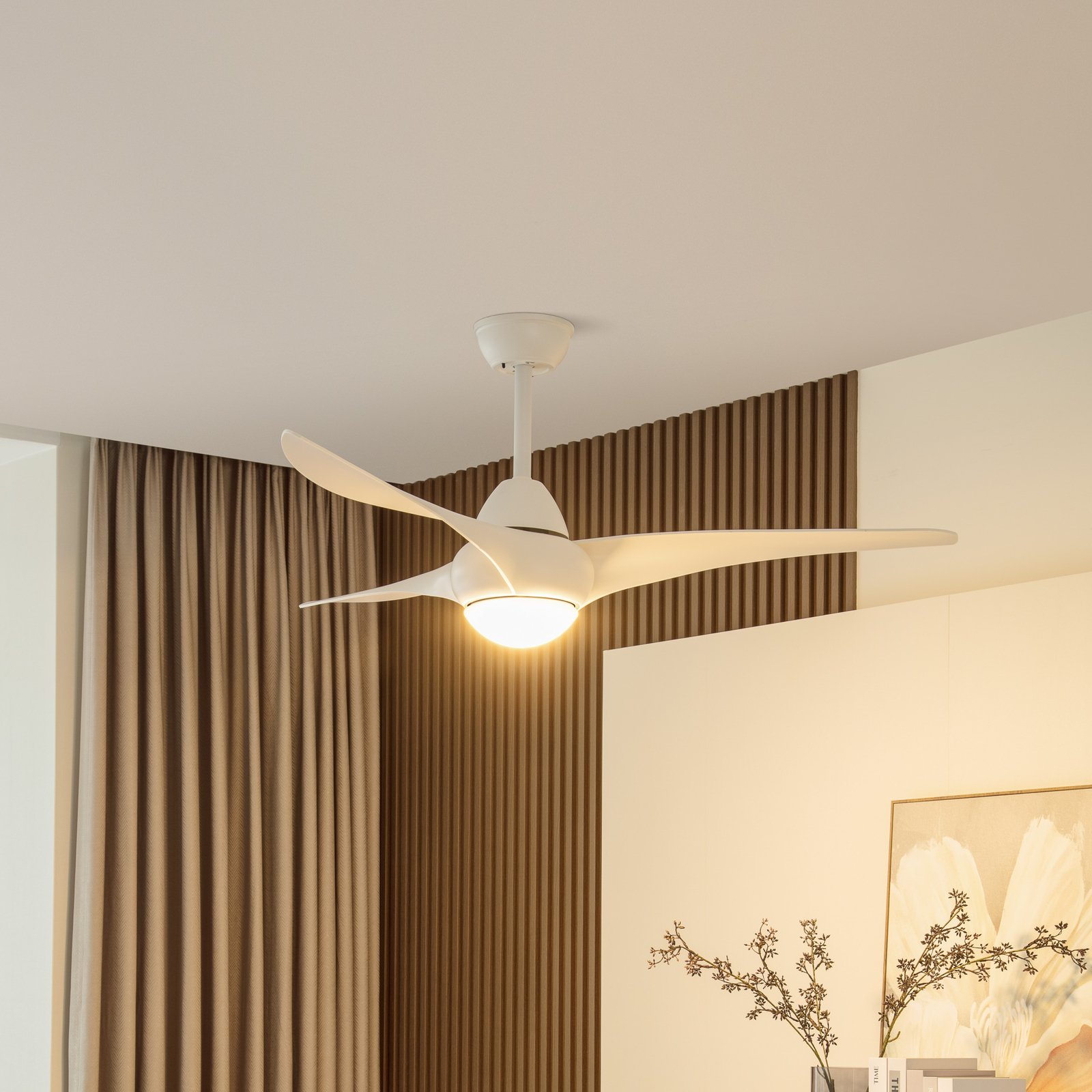 Lindby Zoika ventilador de techo LED, CCT, blanco