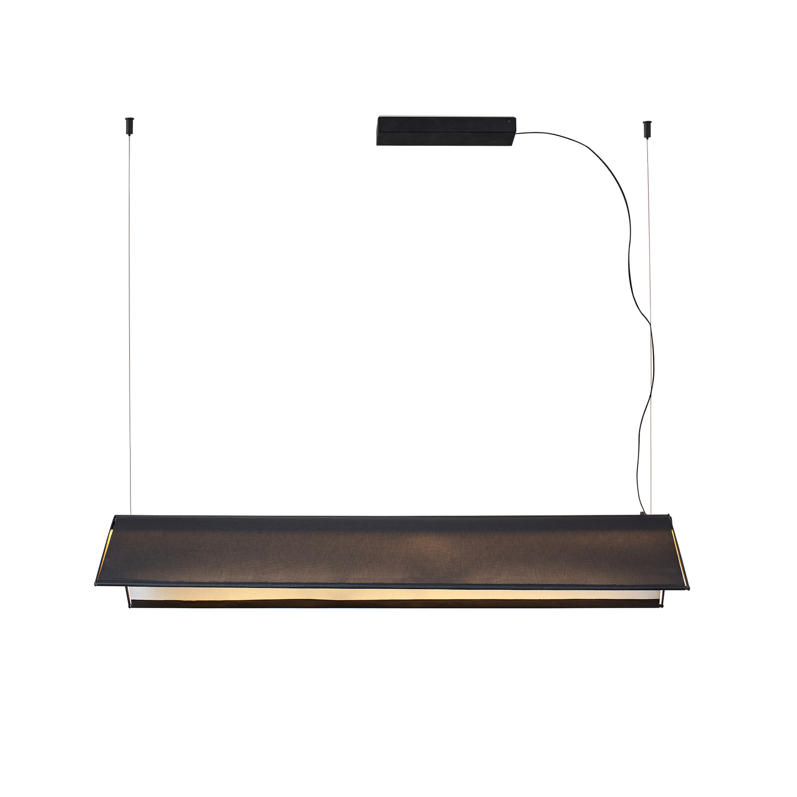 LED-hengelampe Ludovico Surface, 115 cm, svart