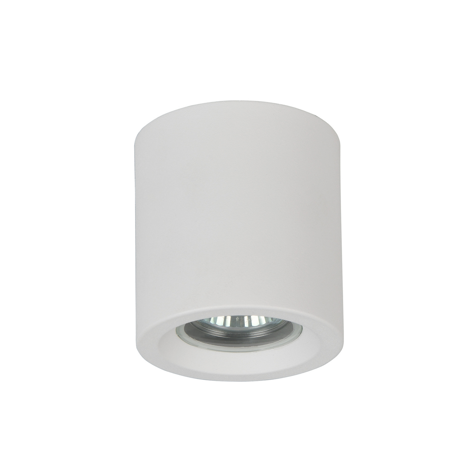 Griestu lampa „Biscotto“, matēti balta, Ø 9,5 cm, metāls, IP44