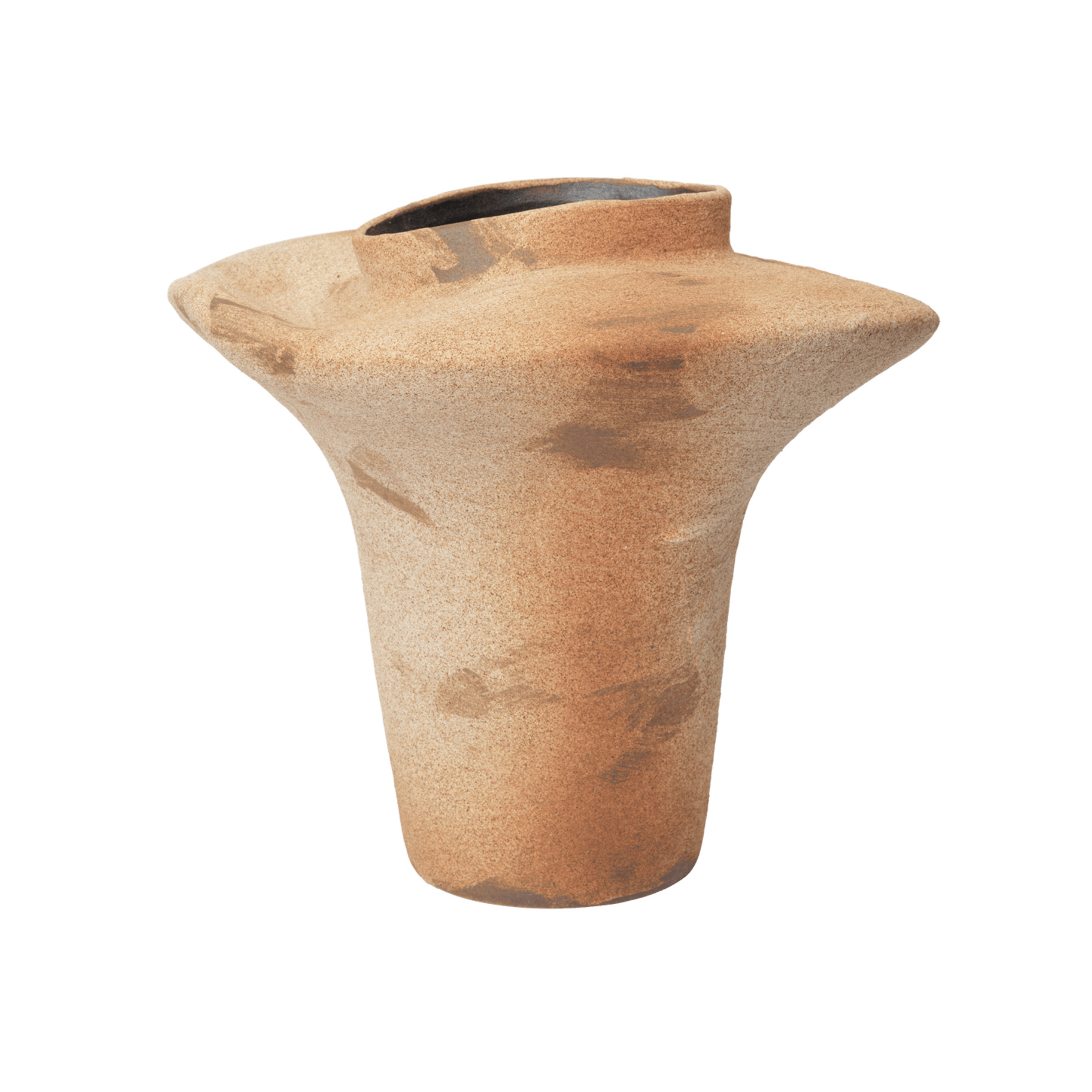 Vase Evio, brun ombre, hauteur 35 cm, grès - ferm LIVING