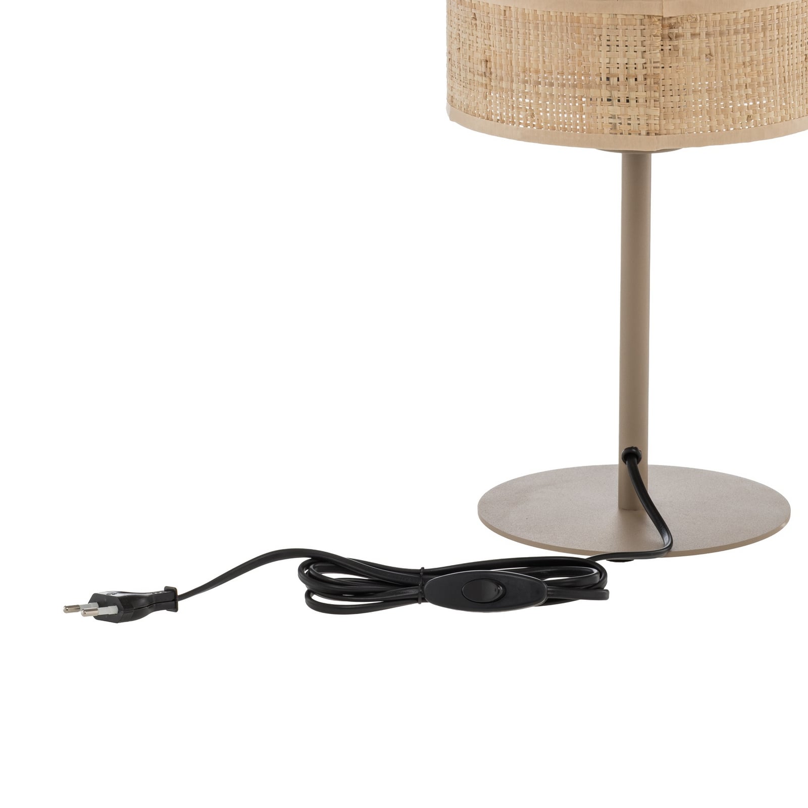 Tischleuchte Calma, beige, Bast, Höhe 38 cm, E27
