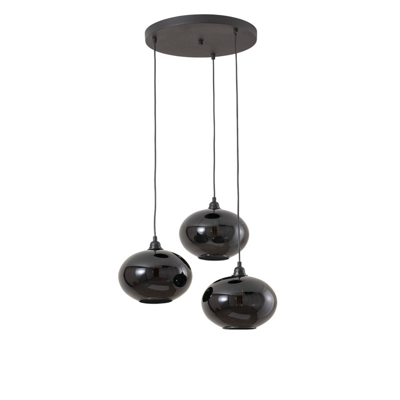 Hängelampe Smoked 051 3-flammig Rondell Glas Ø27cm