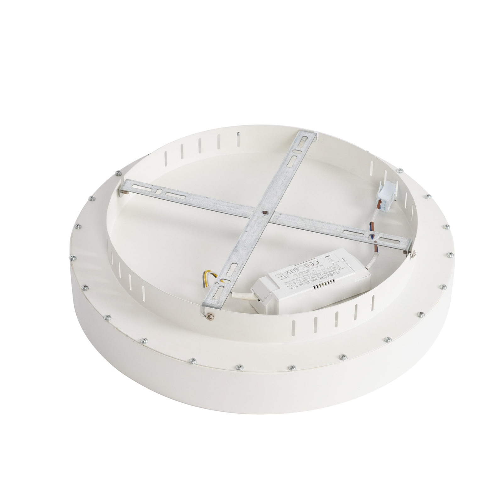 Plafonnier LED Lucande Samvel, Ø 38,4 cm, blanc, fer