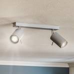 Spot pour plafond Round gris à deux lampes