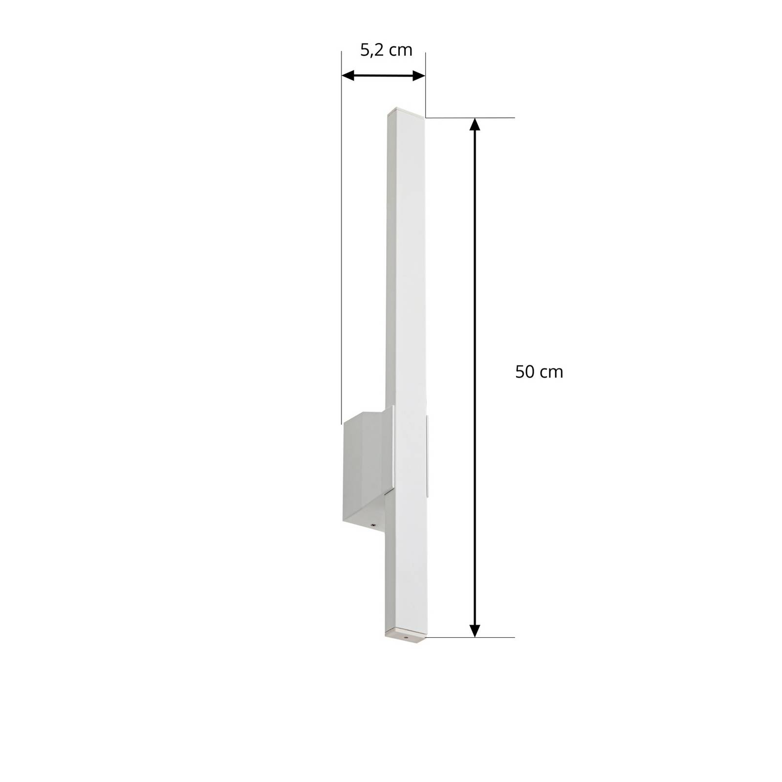Lindby kinkiet zewnętrzny LED Sakari, biały, aluminium, wysokość 50 cm