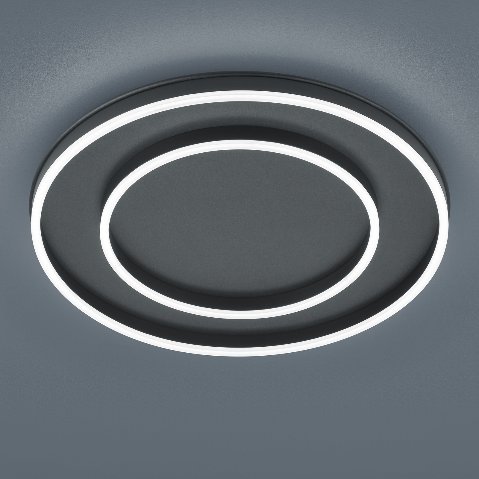 Helestra Sona -LED-kattovalo, musta, Ø 59 cm