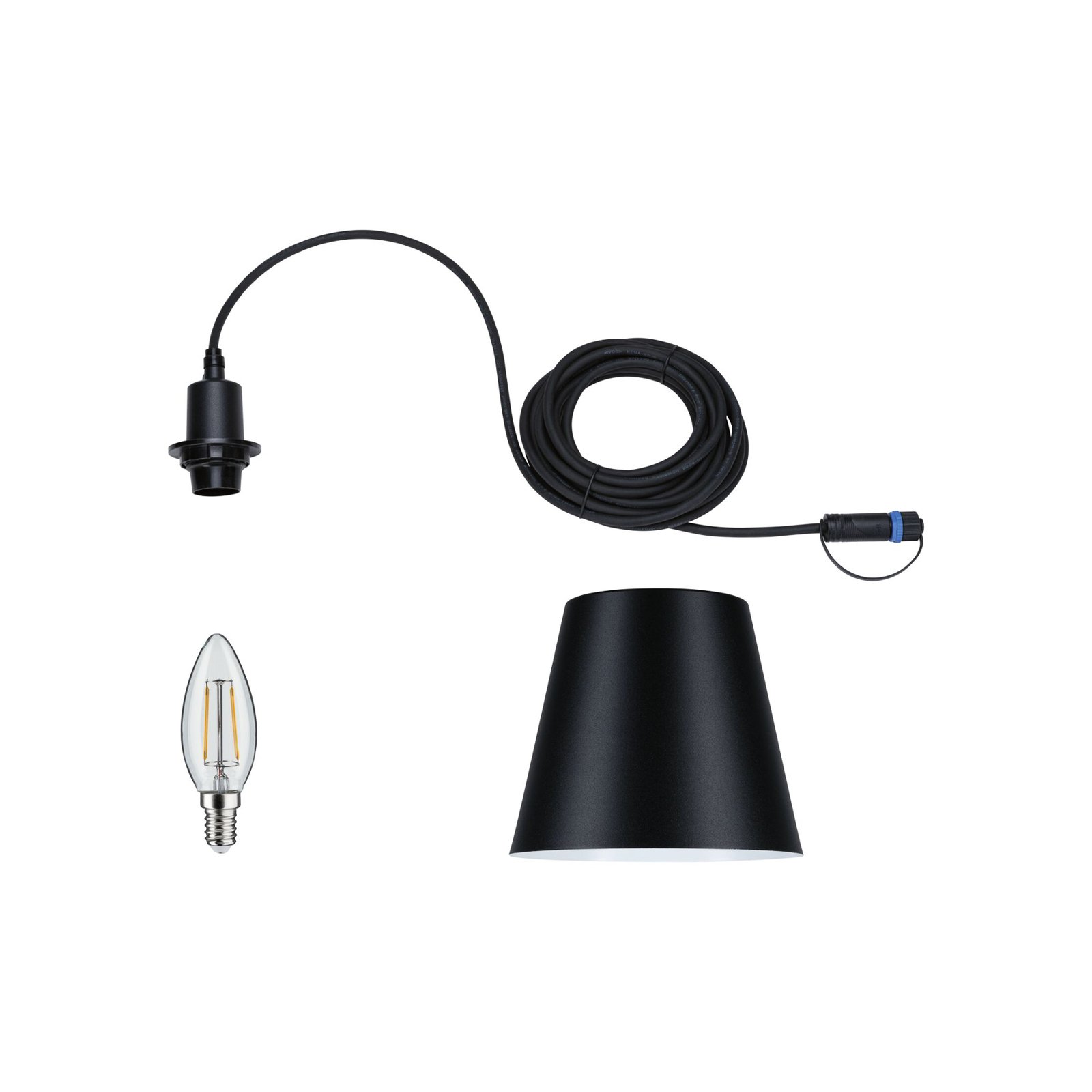 Paulmann Plug & Shine LED závěsné svítidlo Kofia E14, hliník