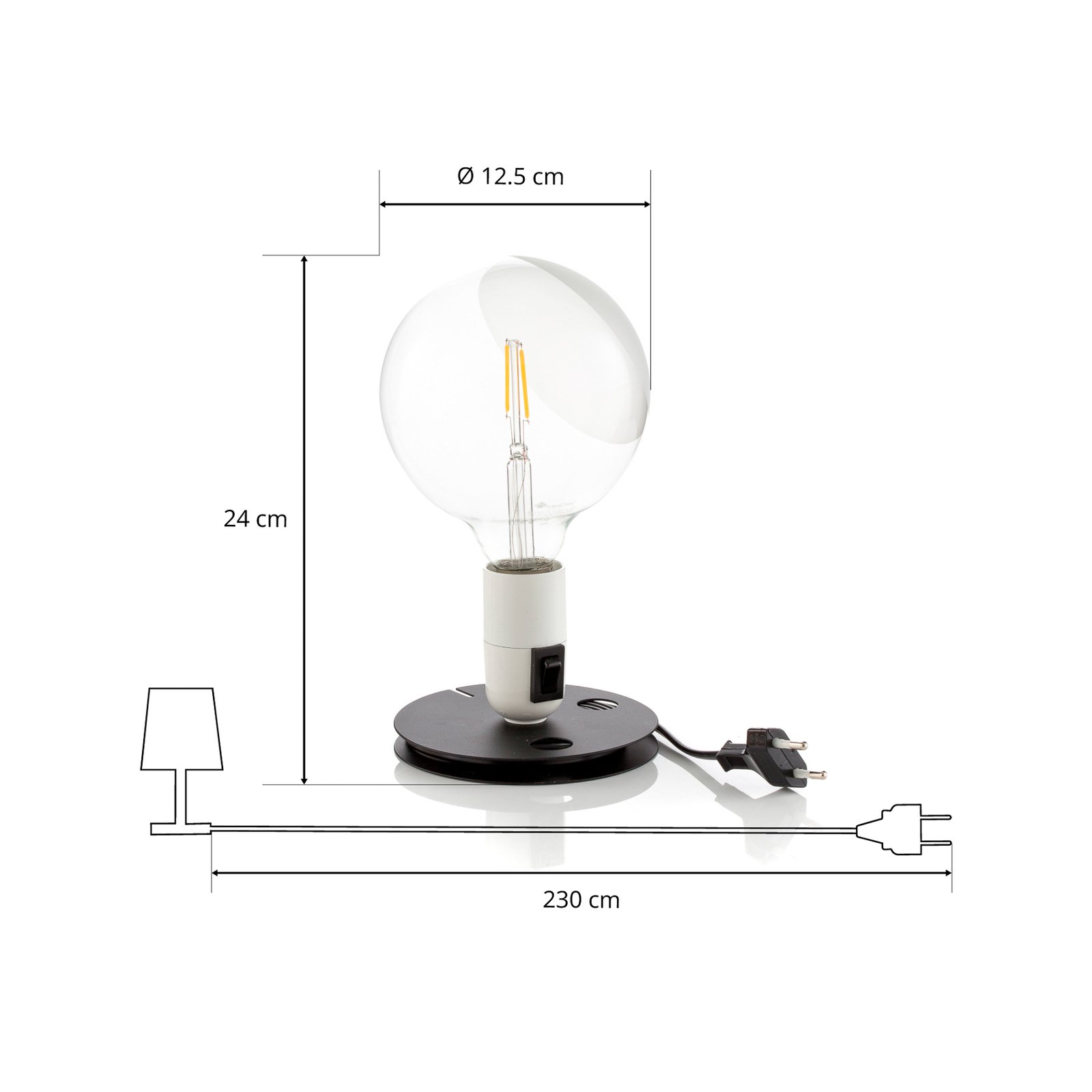 FLOS Lampadina LED stolní lampa bílá, noha černá