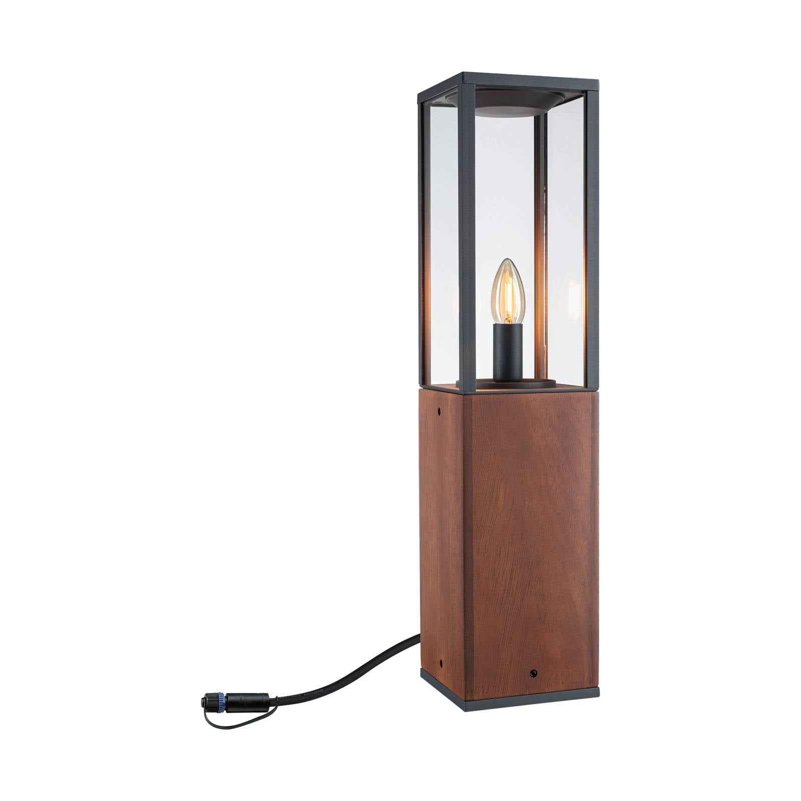 Paulmann Plug & Shine Venea pillar lamp 60 cm, wood, metal, 2 W, L: 14.2 cm, W: 14.2 cm, H: 60 cm