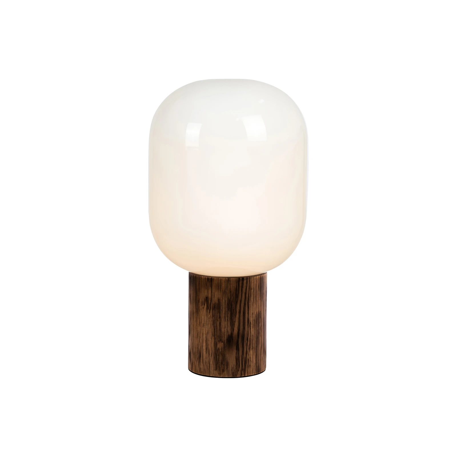 Skene stolna lampa sa drvenom bazom i staklenim sjenilom 44cm