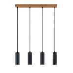 Maniva 4 Pendelleuchte Black/Wood - Lindby