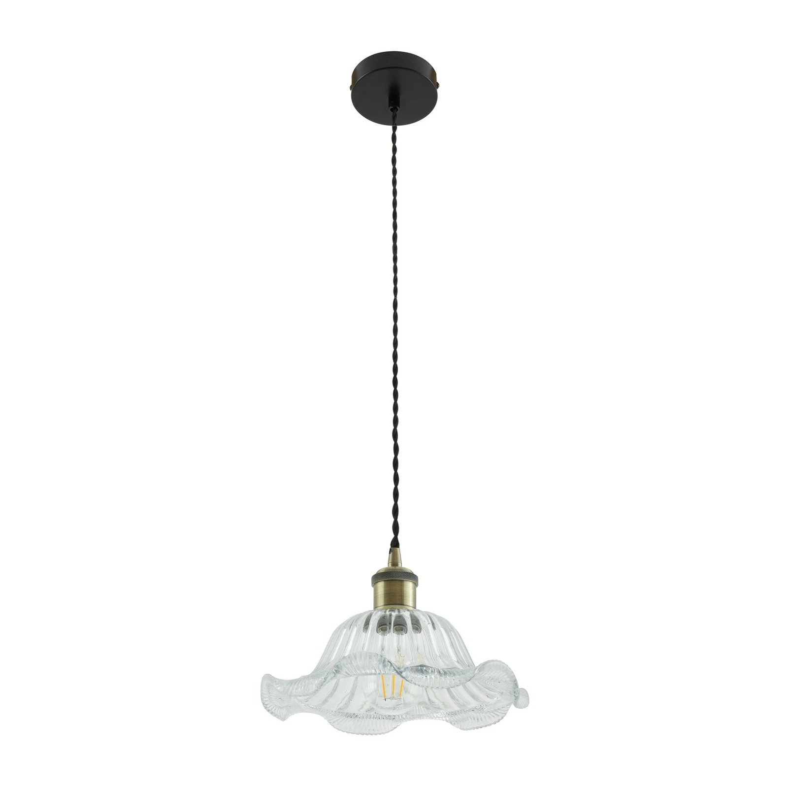 Lindby rippvalgustid Ludowika, läbipaistev, klaas, Ø25cm, E27
