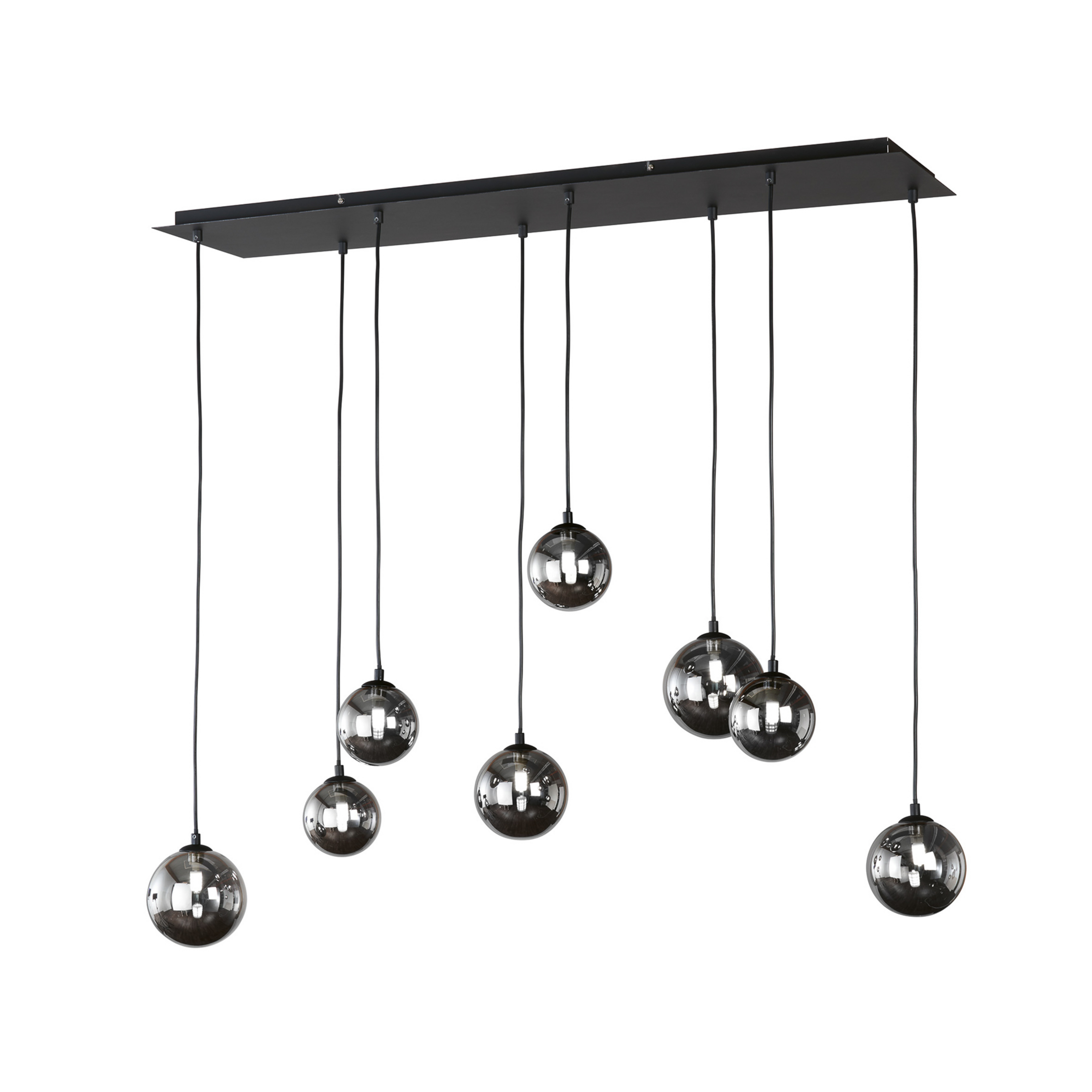 LED závesné svietidlo Bala 8-pl. G9 dymové sklo