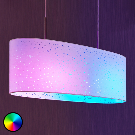 Lindby Smart LED-Pendellampe Alwine, Punkte, oval