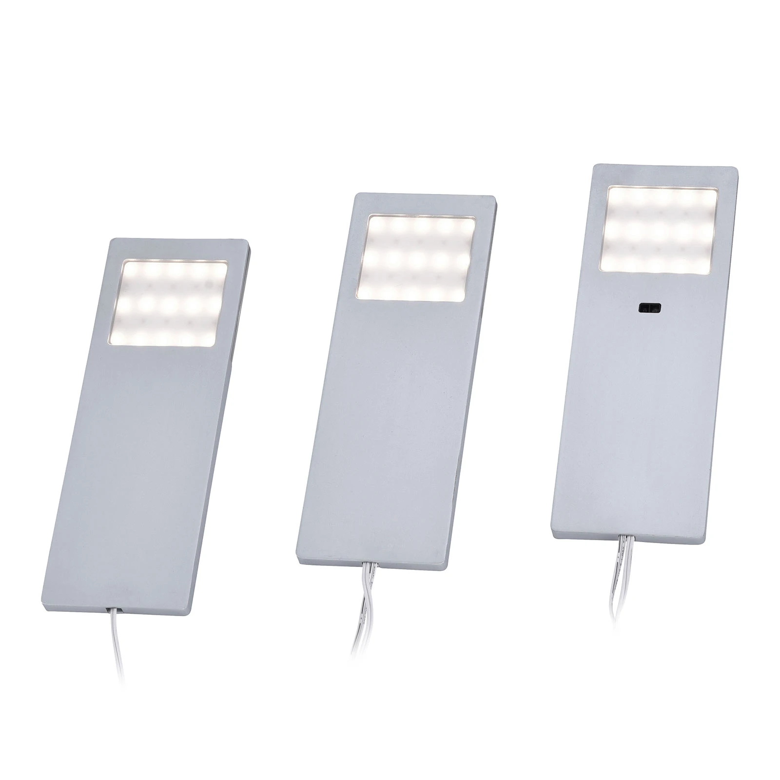 Helena lámpara de mueble LED, 19 x 7 cm, juego de 3, sensor, metal