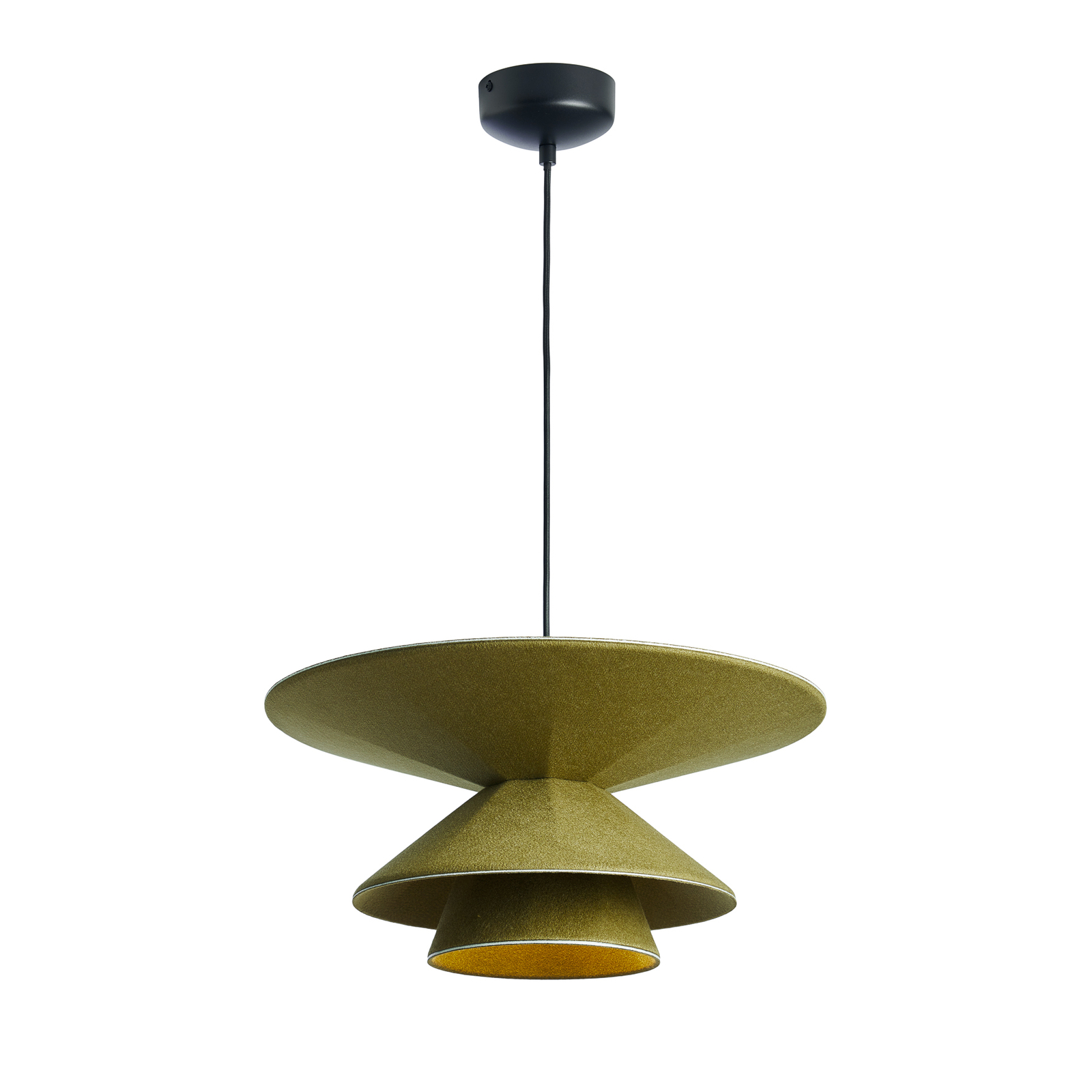 LOOM DESIGN Morphic LED pendant light, green, felt, Ø 50 cm