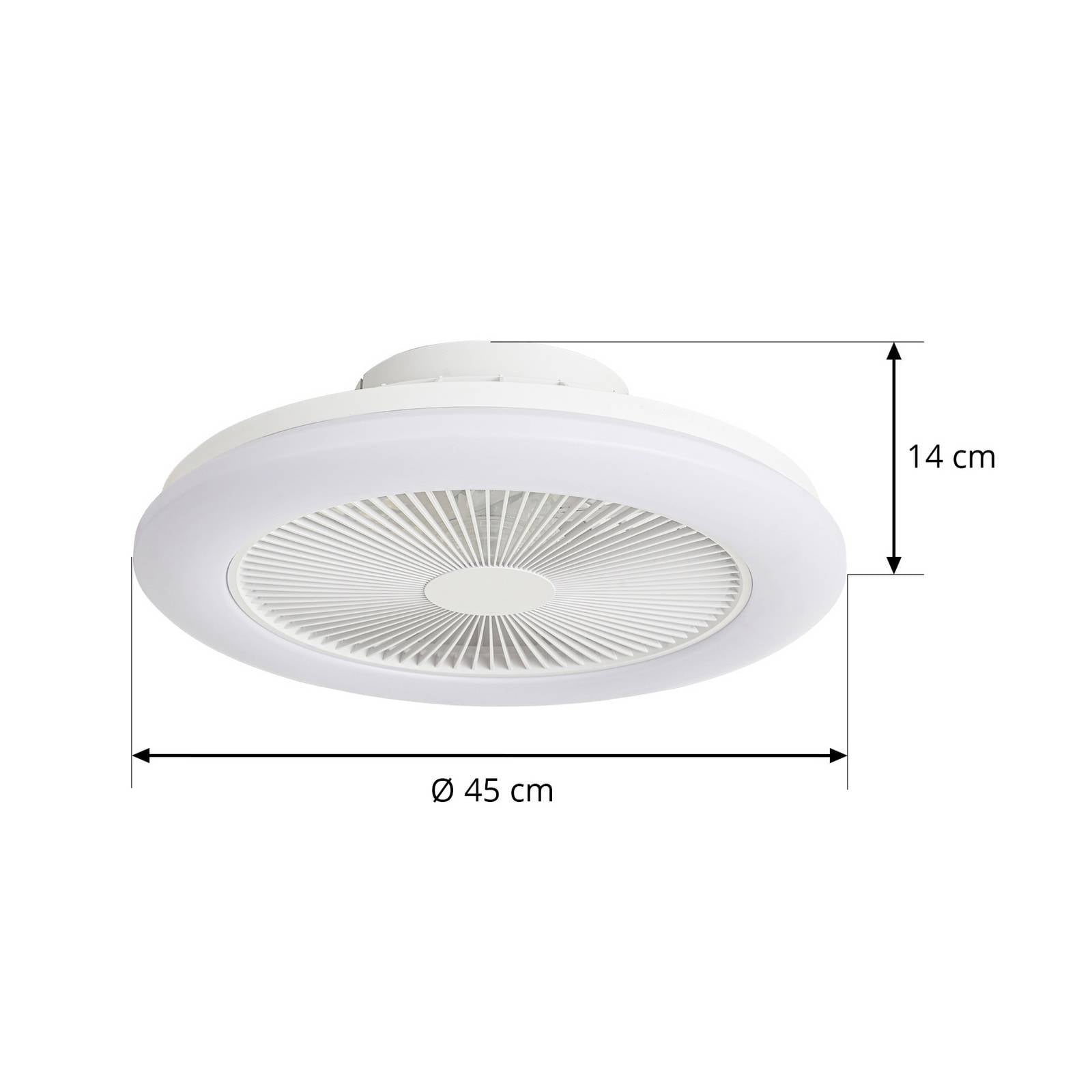 Wentylator sufitowy LED Lindby Vedin, biały, DC, Ø 45 cm, RGBW