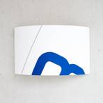 Wandlamp thuishaven van zeil, wit/blauw