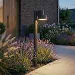 Bolardo luminoso LED Lucande Elune, negro, con sensor, IP44, 77 cm